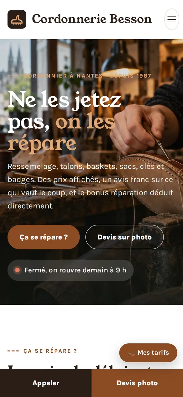 Le modèle cordonnier sur téléphone