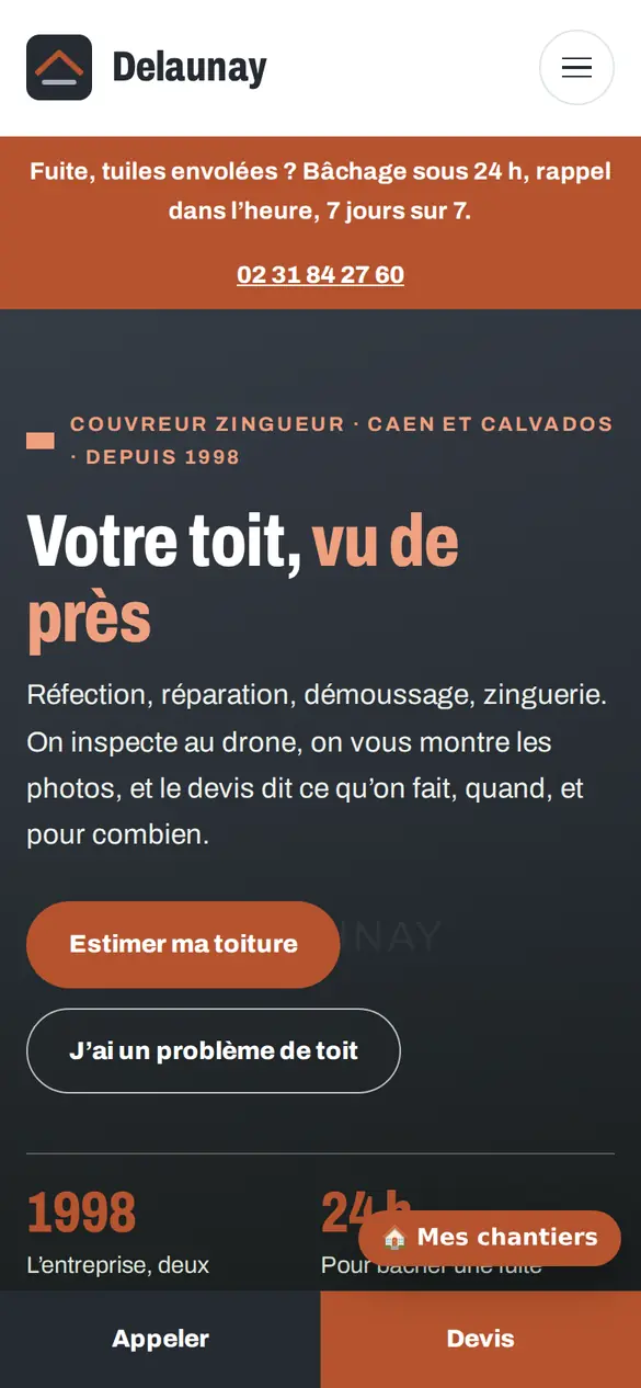 Le modèle couvreur sur téléphone