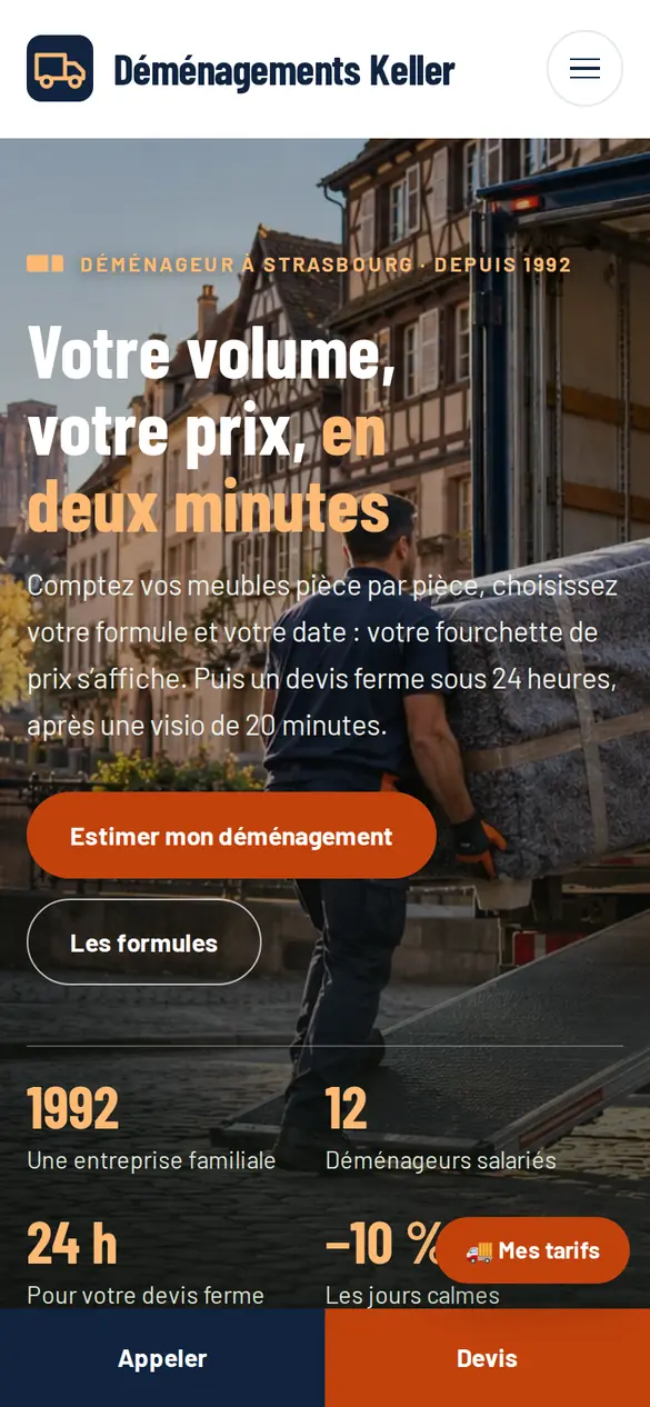 Le modèle déménageur sur téléphone