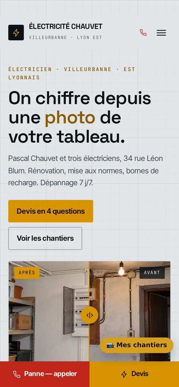 Le modèle électricien sur téléphone