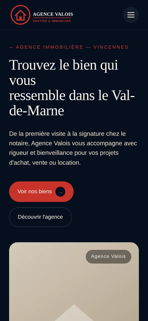 Le modèle agence immobilière sur téléphone