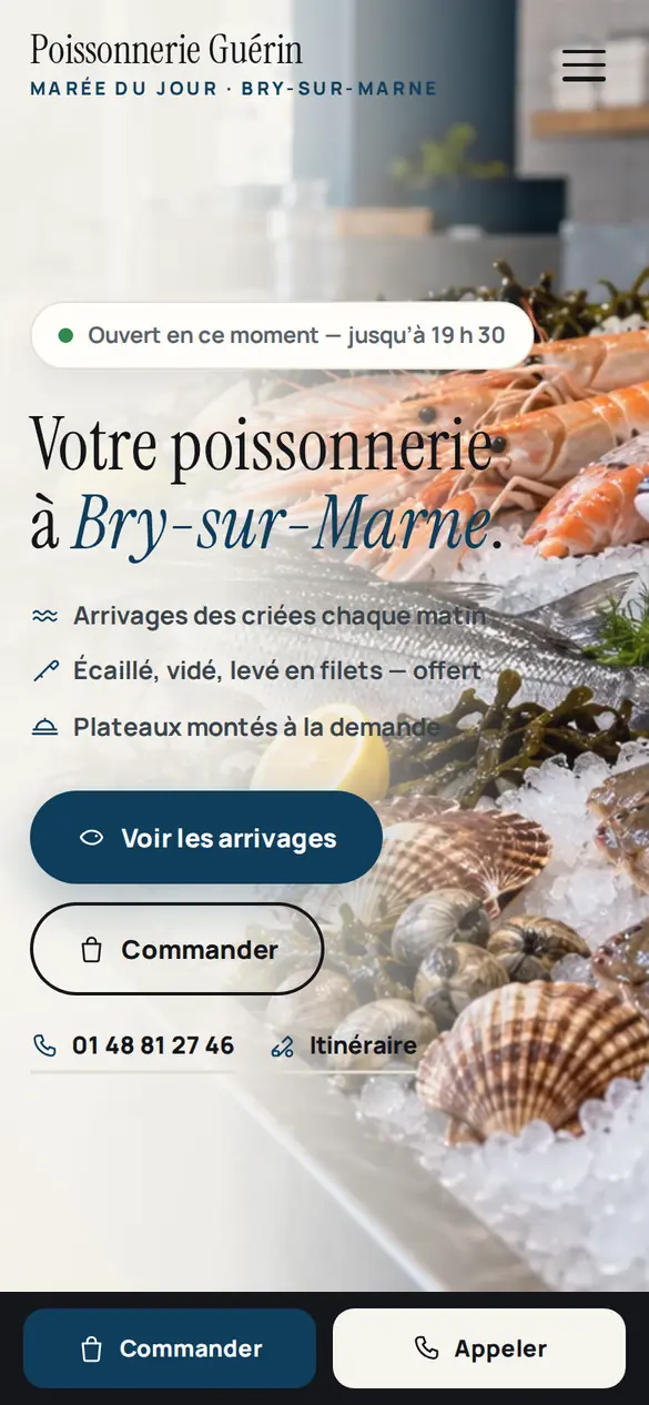 Le modèle poissonnerie sur téléphone